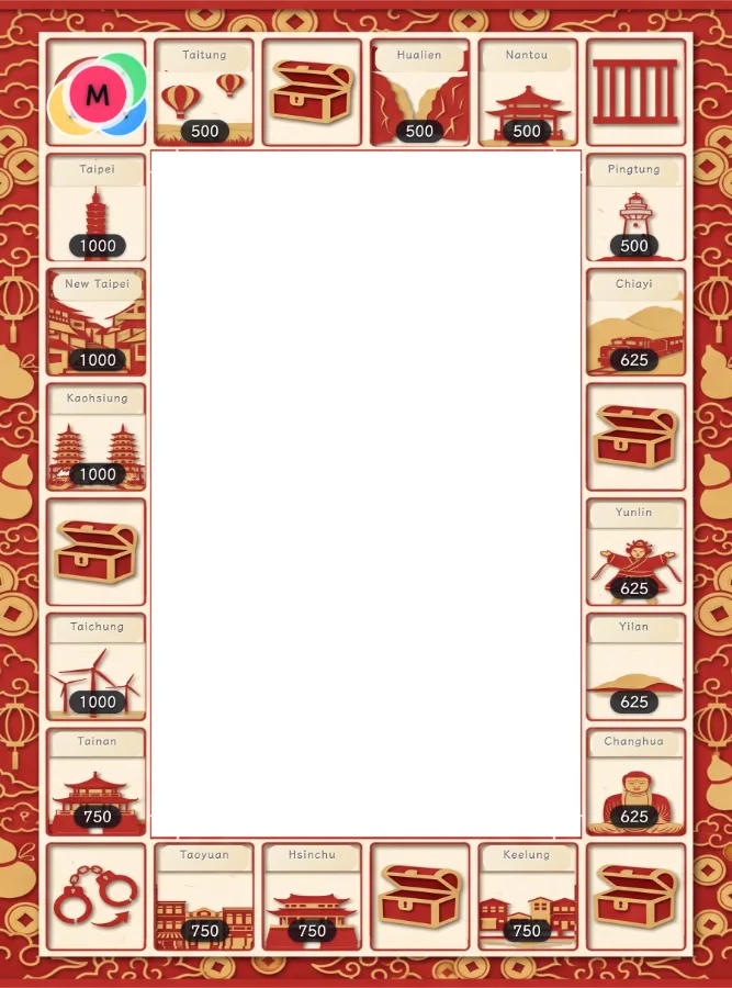 Monopoly Board — Roll the dice, fund property and draw chance cards, with seven boards to choose from.