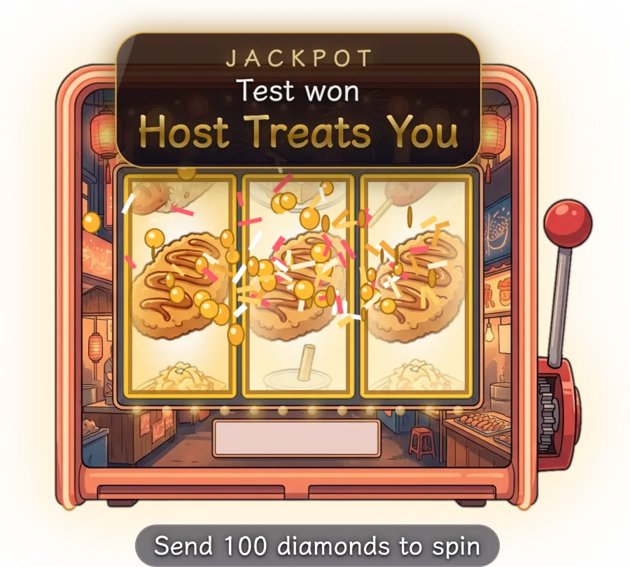 Slot Machine — Sits in a corner of the screen and spins by itself when gifts reach a threshold. You set the prizes and odds, and there are five machine designs.