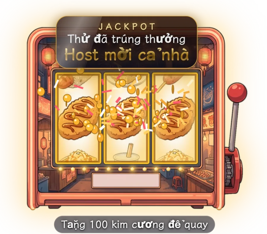 Máy Slot — Đặt ở góc màn hình, quà tích đủ mốc là tự quay một lần. Giải thưởng và tỉ lệ do bạn cài, có năm kiểu máy.