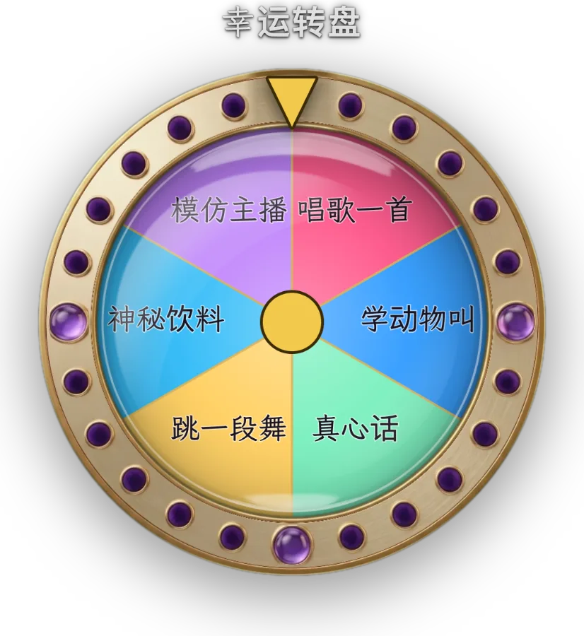 幸运 / 惩罚转盘 — 有转盘、翻牌、签筒、摇奖机四种样式，概率自己设。可以当惩罚，也可以发福利。
