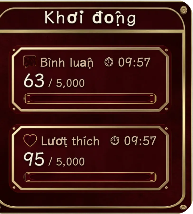 Bảng khởi động — Bảng khởi động đa track kèm đếm ngược trước khi lên sóng, biến thời gian chờ thành một phần của chương trình.