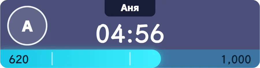 Свободная сцена — Участники по очереди выходят на сцену, у каждого свой обратный отсчёт. Шкала прогресса показывает, сколько осталось до цели, и зрители сразу видят, сколько ещё нужно отправить.